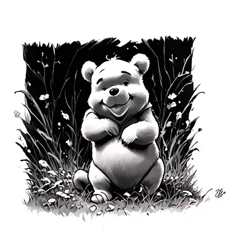 Winnie the Pooh in scars tattoo design idea