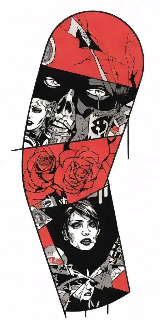 comic book tattoo design idea