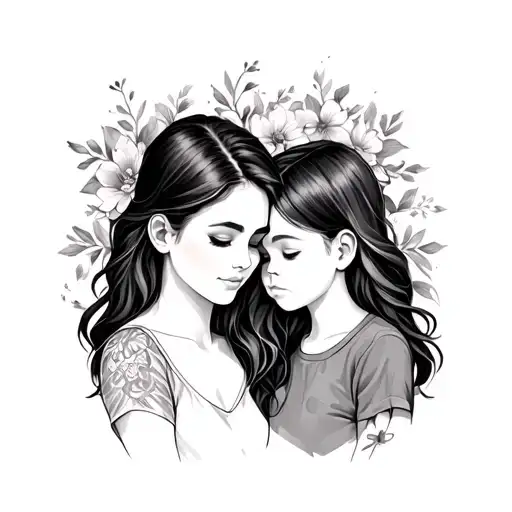 mom and son matching  tattoo design idea