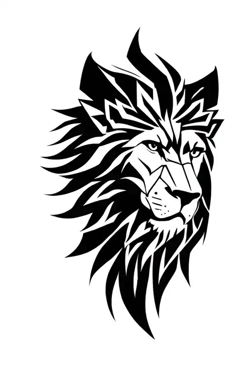 fierce lion head mandala design incorporating tattoo design idea