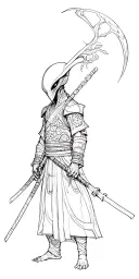 Alien samurai tattoo design idea