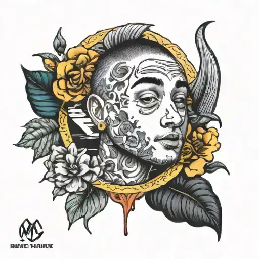 mac Miller swimming album cover inspired tattoo featuring tattoo design idea