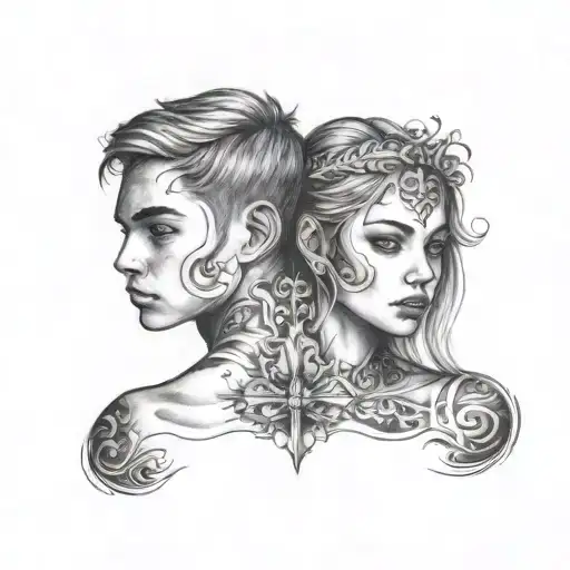 boy and girl cousin relationship  tattoo design idea