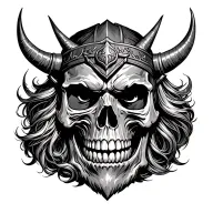 dark,skull,devil,evil,face,viking,Odin,ship tattoo design idea