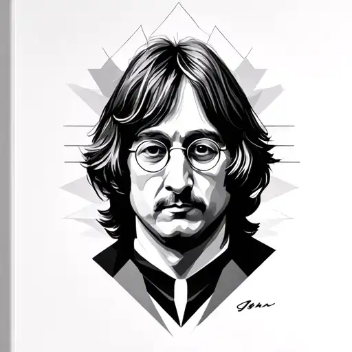 John Lennon en geometric form tattoo design idea