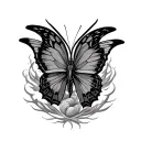 Snake Head Butterfly tattoo design idea