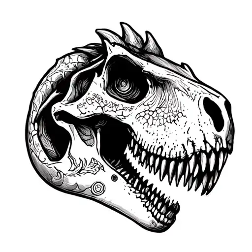 skull dinosaur skull tattoo design idea