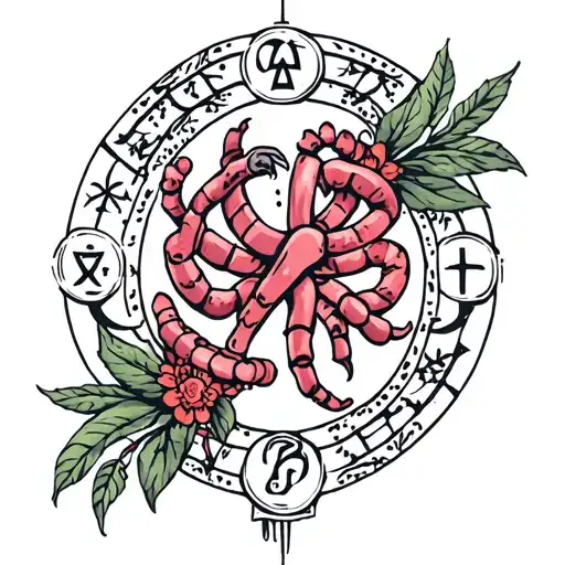 Cancer and Gemini zodiac sign intertwined tattoo design idea