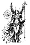 Valkyrie guiding souls to Valhalla  tattoo design idea
