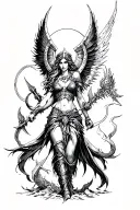 Valkyrie guiding souls to Valhalla  tattoo design idea
