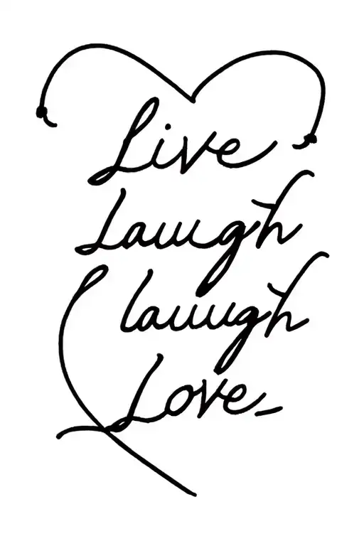 live laugh love letter written tattoo design idea