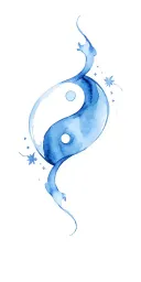 aquarius yinyang tattoo design idea