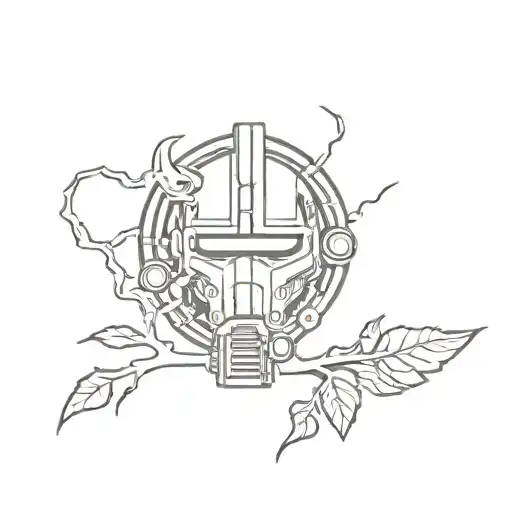 fallout brotherhood of steel and vines tattoo design idea