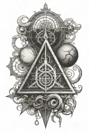 engraving ancient alchemy symbol tattoo design idea