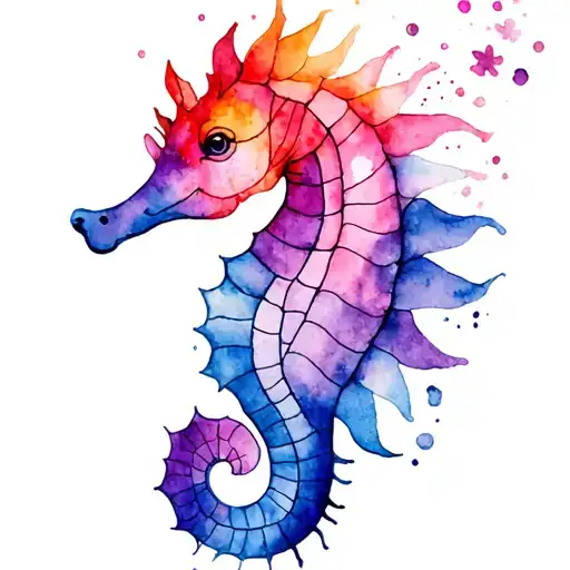 sea horse tattoo design idea