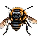 honey bee with ghost flying tattoo design idea