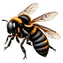 honey bee with ghost flying tattoo design idea