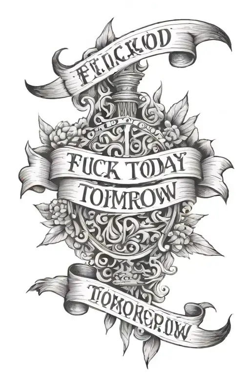 Fuck today, be proud of tomorrow  tattoo design idea