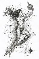 aquarius constellation tattoo design idea