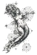 aquarius constellation tattoo design idea