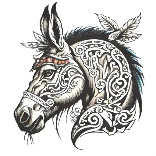 Donkey tattoo design idea