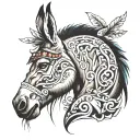 Donkey tattoo design idea