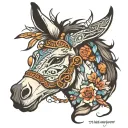 Donkey tattoo design idea