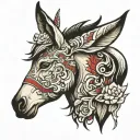 Donkey tattoo design idea