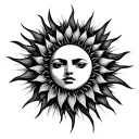 sun shining tattoo design idea