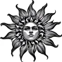 sun shining tattoo design idea