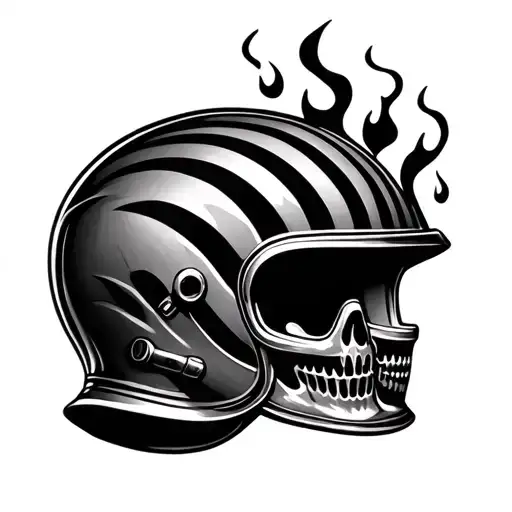 pinstripe flames bell helmet old school spintcar tattoo design idea