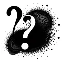 question mark, with background fractals Fibonacci sequence suminagashi tattoo design idea