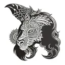 indian style illustration tattoo design idea