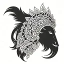 indian style illustration tattoo design idea