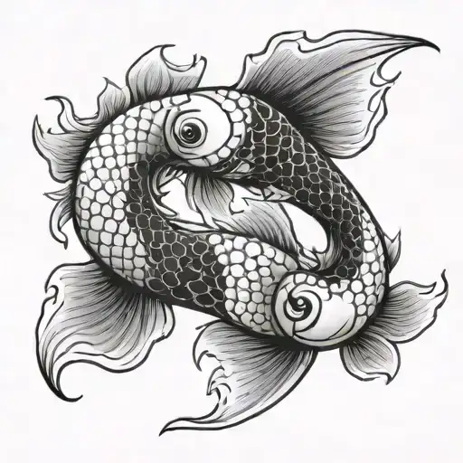 yin and yang Koi fish tattoo design idea