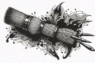 paint brush tattoo design idea