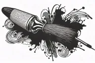 paint brush tattoo design idea