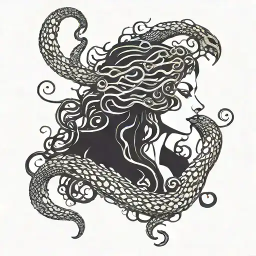 Medusa with evil snakes tattoo design idea
