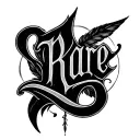 Rare Word tattoo design idea