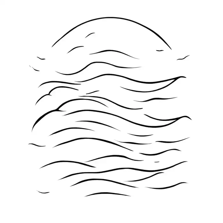 treading water in rough ocean simple design tattoo design idea