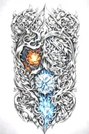 fire and ice   tattoo design idea