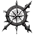 viking compass tattoo design idea