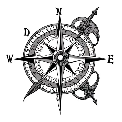 viking compass tattoo design idea