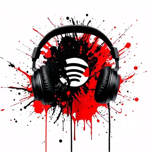 Spotify logo headphones tattoo design idea