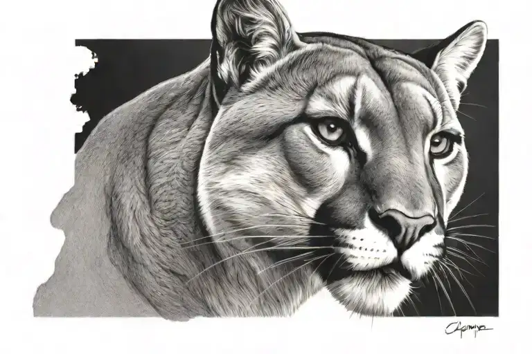 Cougar tattoo design idea