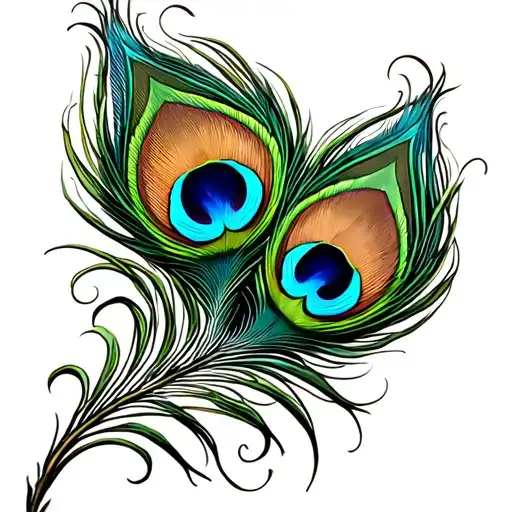 peacock feather intertwined tattoo design idea