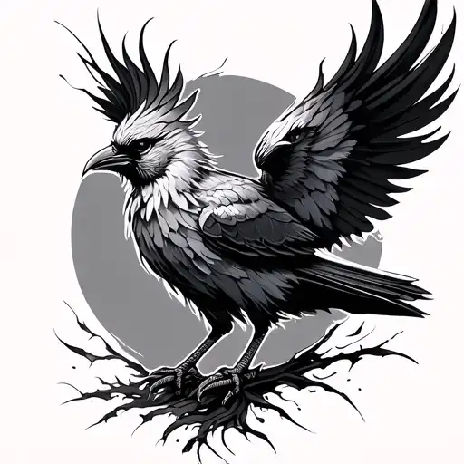 fenix bird tattoo design idea