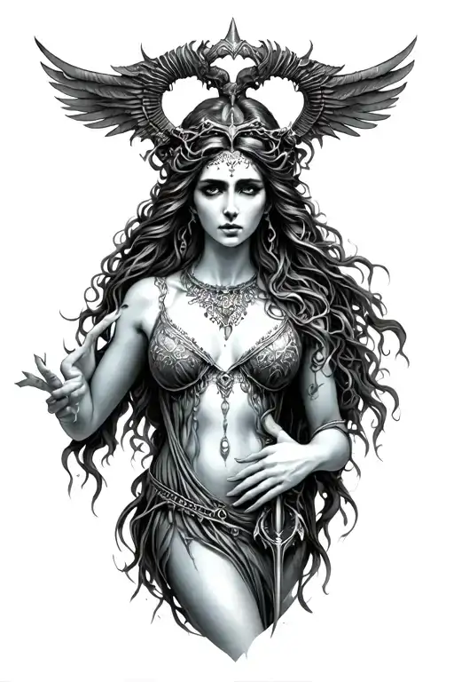 hecate goddess tattoo design idea
