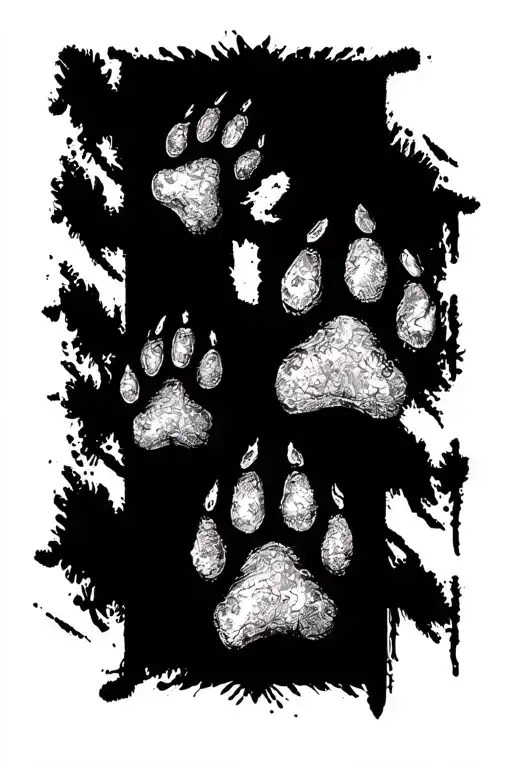 "Schalk" wolf paw prints tattoo design idea