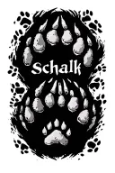 "Schalk" wolf paw prints tattoo design idea